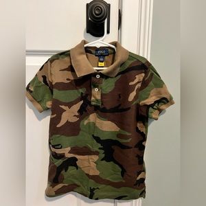 Polo Ralph Lauren Camo Short Sleeve Shirt - Size 7